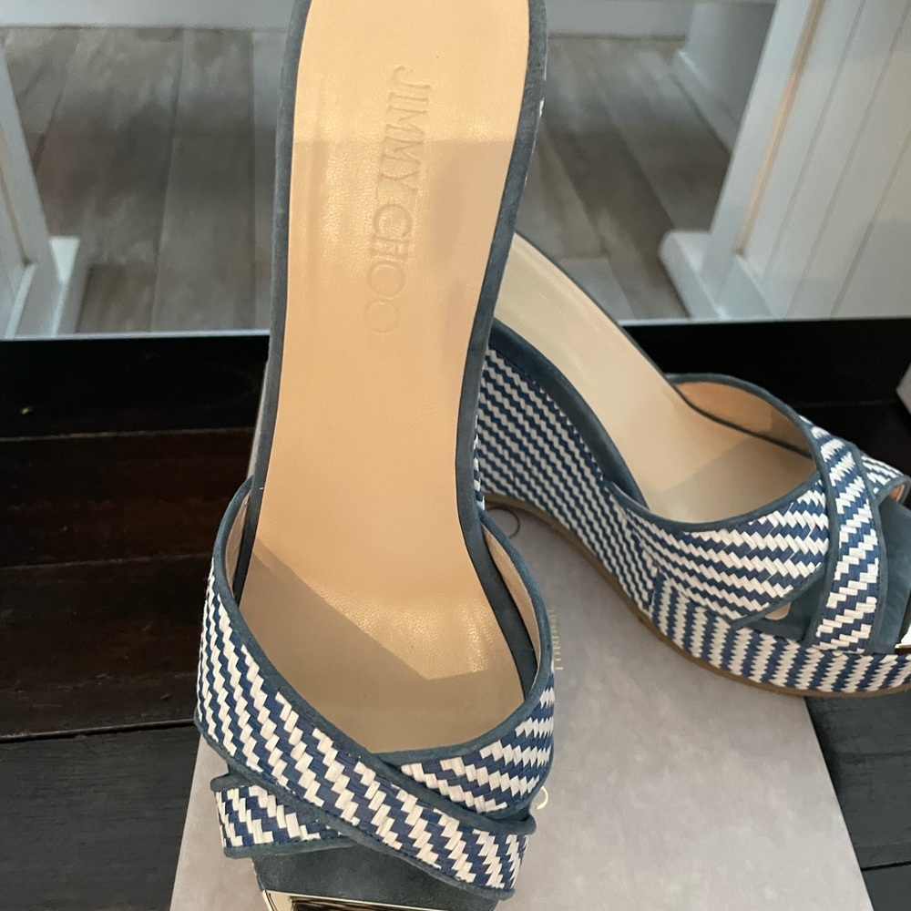 Jimmy choo dusk blue wedges